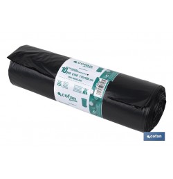 PACK 10 BOLSAS BASURA115x160cm GALGA 150 NEGRO
