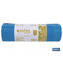 BOLSA DE BASURA  AUTOCIERRE PERFUMADA  70 x70 cm G.120 COLOR AZUL10 UDS 50l