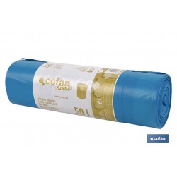 BOLSA DE BASURA  AUTOCIERRE PERFUMADA  70 x70 cm G.120 COLOR AZUL10 UDS 50l
