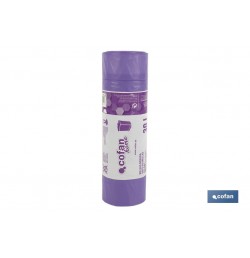 BOLSA DE BASURA AUTOCIERRE PERFUMADA LAVANDA 57 X 57 G.90 COLOR VIOLETA 15 UDS 30l