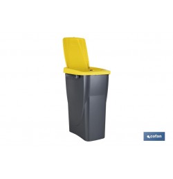 CUBO DE BASURA PARA RECICLAR 15 LITROS  COLOR AMARILLO 20 X 31 X 42 CM