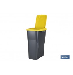 CUBO DE BASURA PARA RECICLAR 15 LITROS  COLOR AMARILLO 20 X 31 X 42 CM