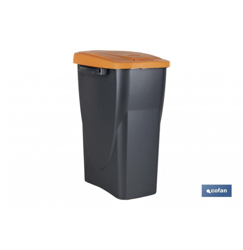 CUBO DE BASURA PARA RECICLAR 15 LITROS  COLOR NARANJA 20 X 31 X 42 CM