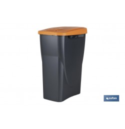 CUBO DE BASURA PARA RECICLAR 15 LITROS  COLOR NARANJA 20 X 31 X 42 CM