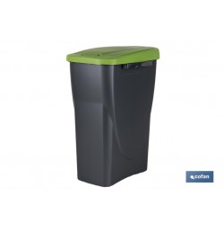CUBO DE BASURA PARA RECICLAR 15 LITROS  COLOR VERDE 20 X 31 X 42 CM