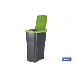 CUBO DE BASURA PARA RECICLAR 15 LITROS  COLOR VERDE 20 X 31 X 42 CM