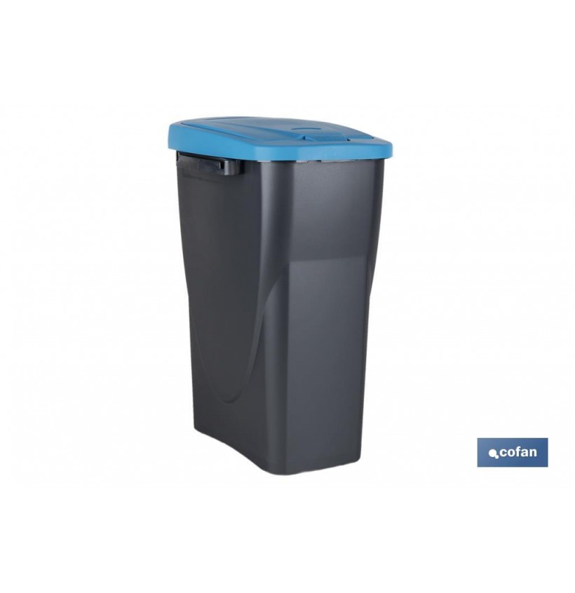 CUBO DE BASURA PARA RECICLAR 15 LITROS  COLOR AZUL 20 X 31  X 42 CM