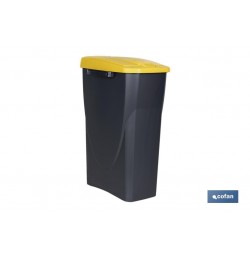 CUBO DE BASURA PARA RECICLAR 25 LITROS  COLOR AMARILLO 21.5 X 36 X 51 CM