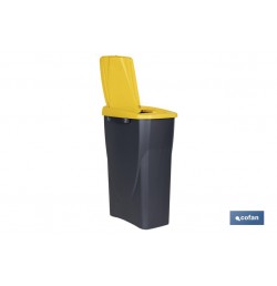 CUBO DE BASURA PARA RECICLAR 25 LITROS  COLOR AMARILLO 21.5 X 36 X 51 CM