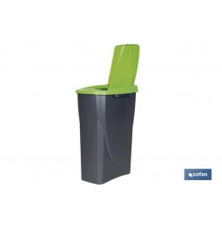 CUBO DE BASURA PARA RECICLAR 25 LITROS  COLOR VERDE 21.5 X 36 X 51 CM
