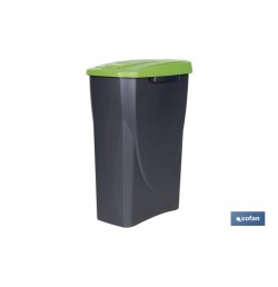 CUBO DE BASURA PARA RECICLAR 25 LITROS  COLOR VERDE 21.5 X 36 X 51 CM