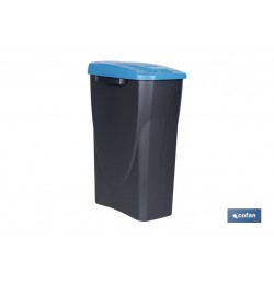 CUBO DE BASURA PARA RECICLAR 25 LITROS  COLOR AZUL 21.5 X 36 X 51 CM