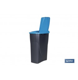 CUBO DE BASURA PARA RECICLAR 25 LITROS  COLOR AZUL 21.5 X 36 X 51 CM
