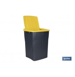 CUBO DE BASURA PARA RECICLAR 45 LITROS  COLOR AMARILLO 36.5 X 36 X 51  CM