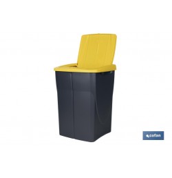 CUBO DE BASURA PARA RECICLAR 45 LITROS  COLOR AMARILLO 36.5 X 36 X 51  CM