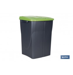 CUBO DE BASURA PARA RECICLAR 45 LITROS  COLOR VERDE 36.5 X 36 X 51  CM
