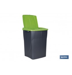 CUBO DE BASURA PARA RECICLAR 45 LITROS  COLOR VERDE 36.5 X 36 X 51  CM