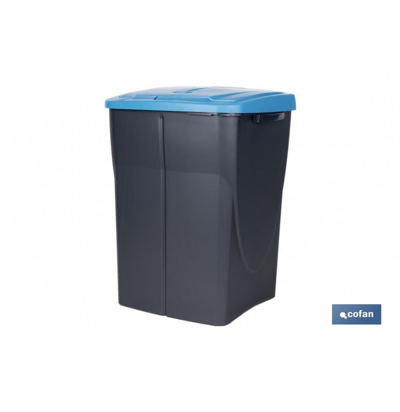 CUBO DE BASURA PARA RECICLAR 45 LITROS  COLOR AZUL 36.5 X 36 X 51  CM