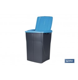 CUBO DE BASURA PARA RECICLAR 45 LITROS  COLOR AZUL 36.5 X 36 X 51  CM