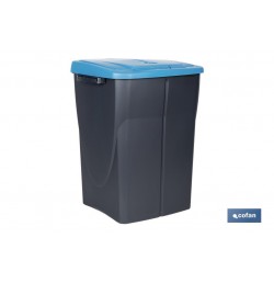 CUBO DE BASURA PARA RECICLAR 45 LITROS  COLOR AZUL 36.5 X 36 X 51  CM