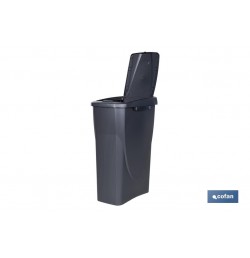 CUBO DE BASURA PARA RECICLAR 25 LITROS  COLOR GRIS 21.5 X 36 X 51 CM