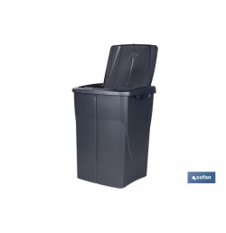 CUBO DE BASURA PARA RECICLAR 45 LITROS  COLOR GRIS 36.5 X 36 X 51  CM