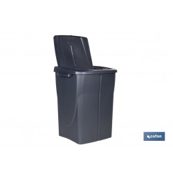 CUBO DE BASURA PARA RECICLAR 45 LITROS  COLOR GRIS 36.5 X 36 X 51  CM