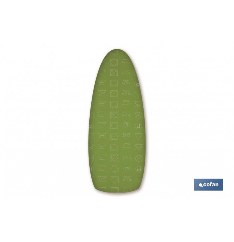 FUNDA TABLA PLANCHAR ALGODON 140X60 ICONOS LAVADO VERDE