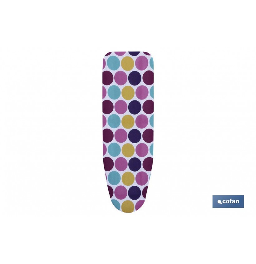 FUNDA ACOLCHADA PARA TABLA DE PLANCHAR 135X53 CIRCULOS