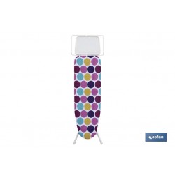 FUNDA ACOLCHADA PARA TABLA DE PLANCHAR 135X53 CIRCULOS