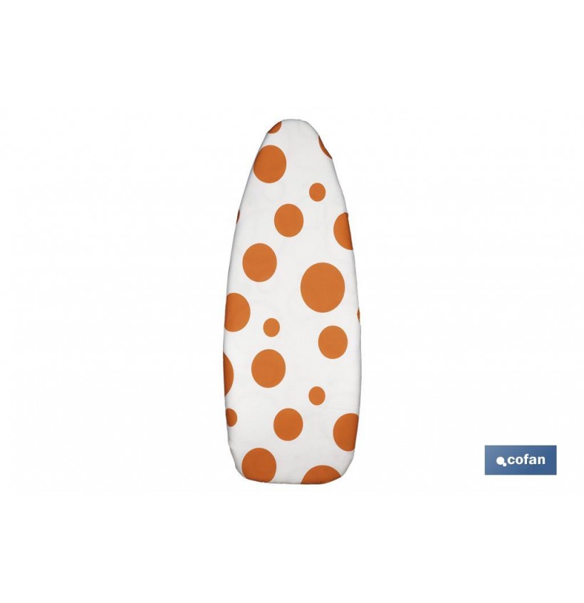 FUNDA TABLA PLANCHAR ACOLCHADA 140X60 LUNARES NARANJAS