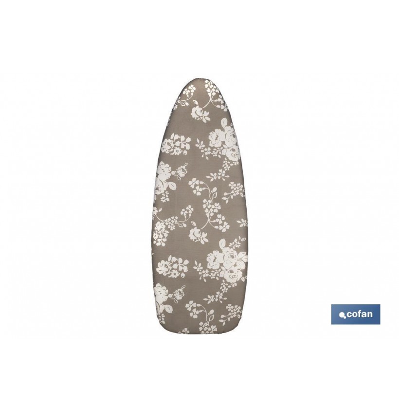 FUNDA TABLA PLANCHAR ACOLCHADA 140X60 FLORES BLANCAS