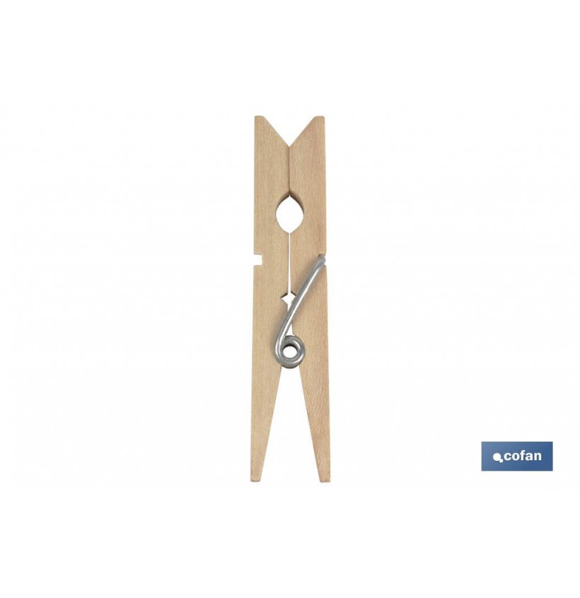 PACK 24 UDS PINZAS MADERA PRIMERA CALIDAD 7cm
