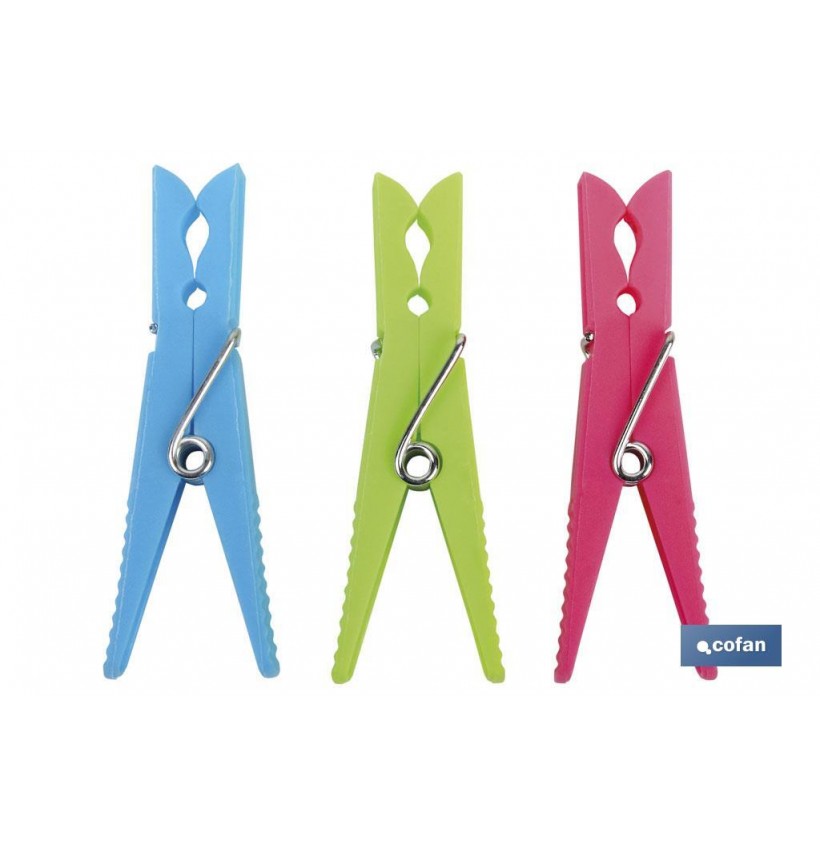 PACK 24 UDS PINZAS PLÁSTICO STANDAR 7cm