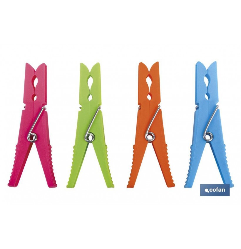PACK 12 UDS PINZAS PLÁSTICO GRANDES 9cm