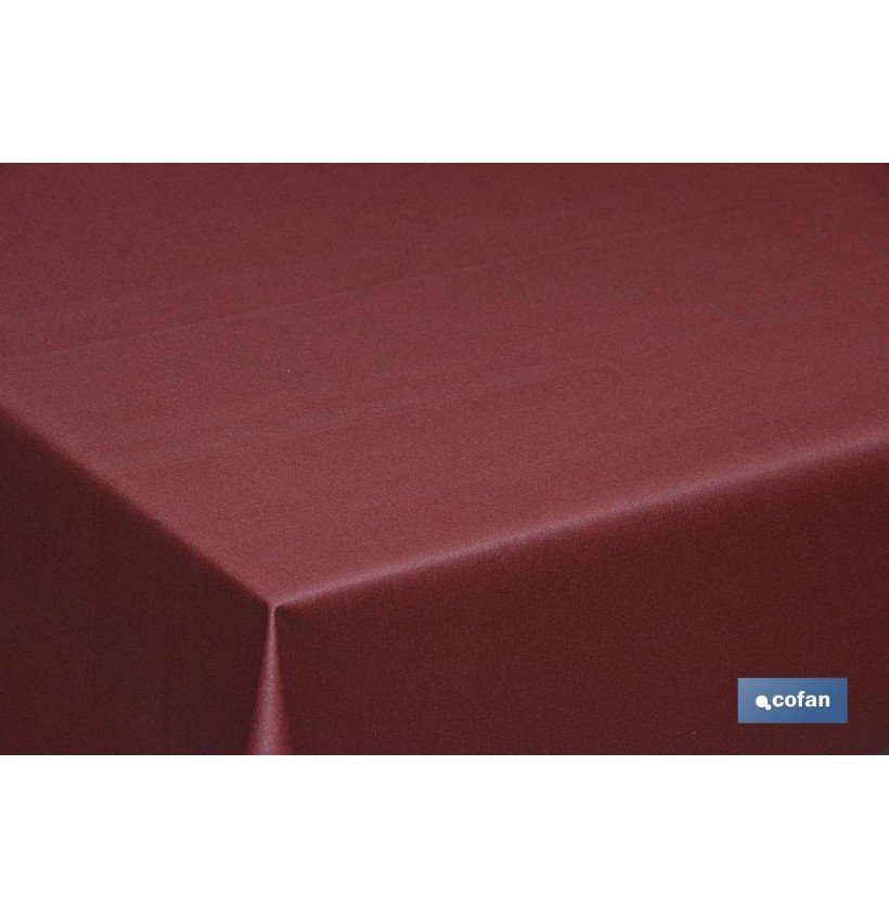 MANTEL ANTIMANCHAS RESINADO 1,40x2,0mt 50% ALG 50% /POL. GRANATE