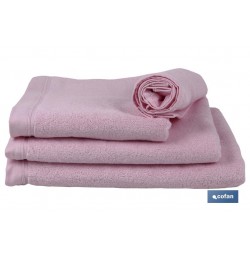 TOALLA TOCADOR ROSA CLARO GR580/M2 MODELO FLOR 30X50