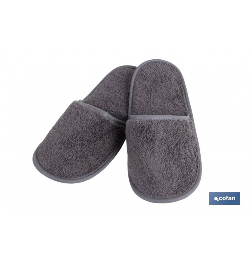 ZAPATILLAS BAÑO GRIS ANTRACITA MODELO PIEDRA TALLA.L