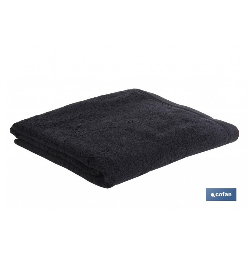 TOALLA BAÑO NEGRO GR.580/M2 MODELO BRILLANTE 100X150cm