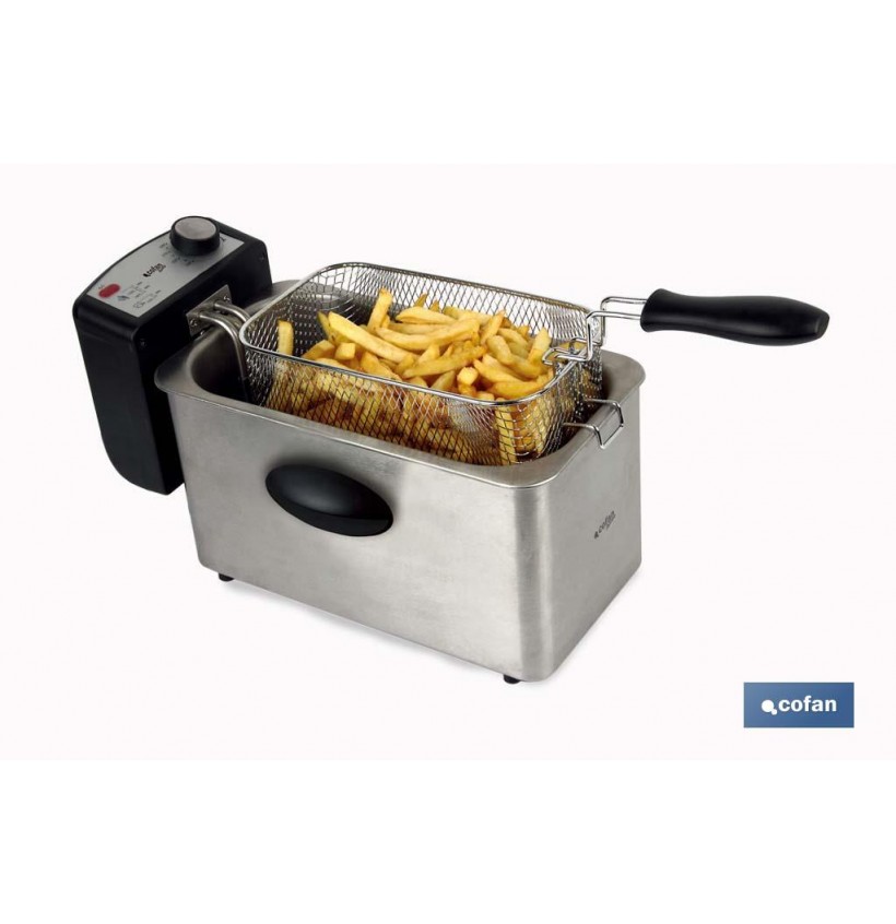 FREIDORA ELECTRICA ACERO INOXIDABLE 3L 2000W MODELO RIAZA