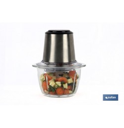 PICADORA ELECTRICA ACERO INOX VASO DE  CRISTAL 1,2 L 400W MODELO OLVERA