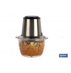 PICADORA ELECTRICA ACERO INOX VASO DE  CRISTAL 1,2 L 400W MODELO OLVERA