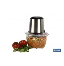 PICADORA ELECTRICA ACERO INOX VASO DE  CRISTAL 1,2 L 400W MODELO OLVERA