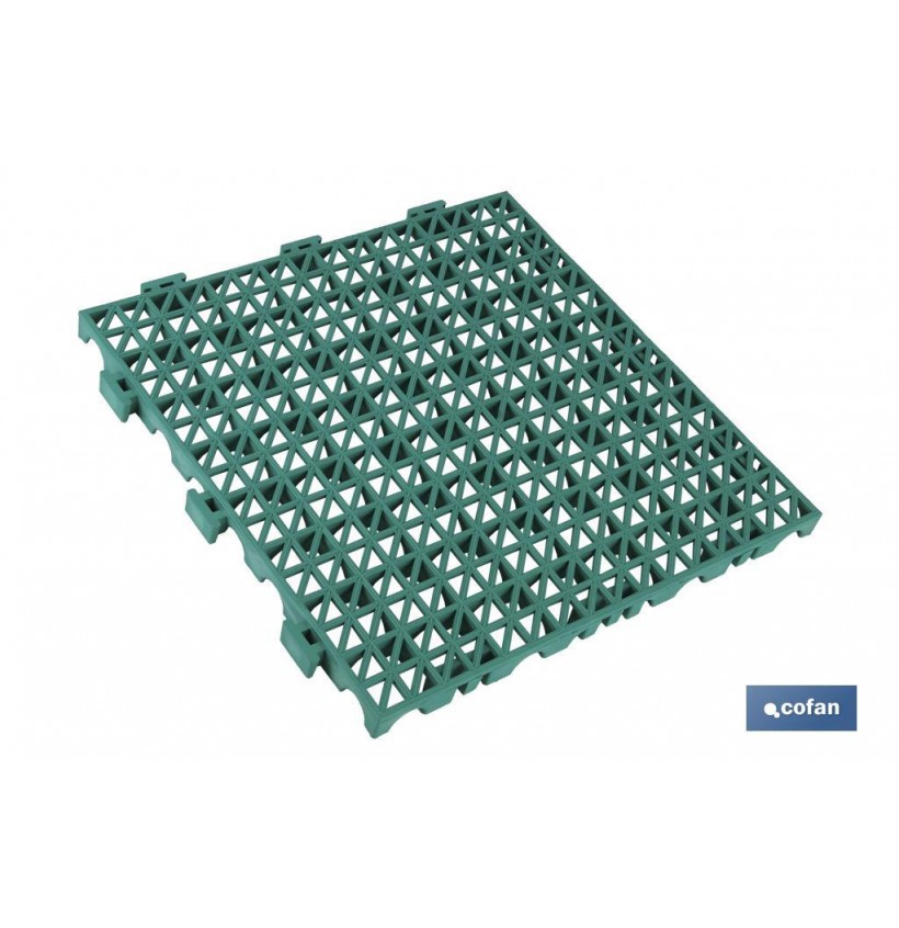 SET DE 4 UDS. LOSETA ALVEOLADA VERDE DE PVC 33 X 33 X 2 CM