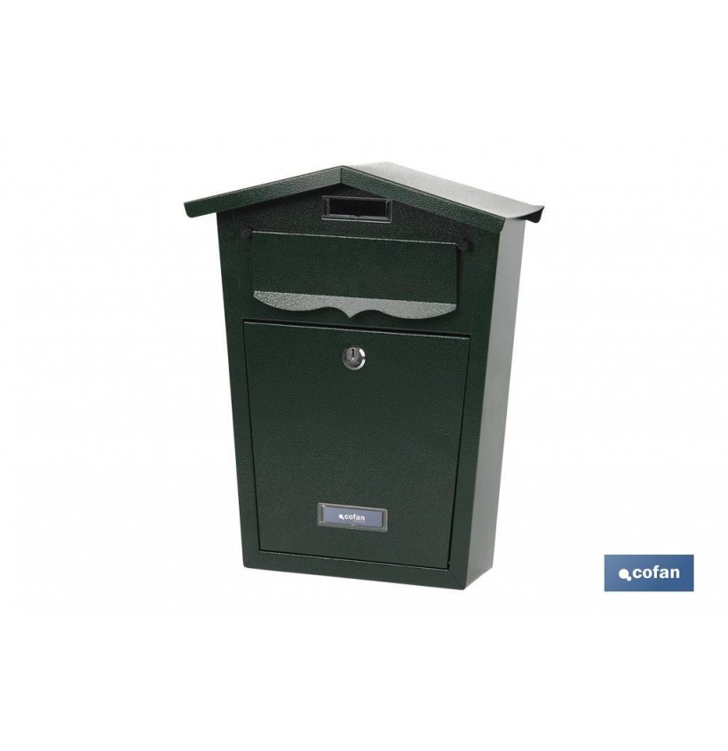 BUZÓN CORREO EXTERIOR VERDE MODELO GARDEN 360X290X105MM