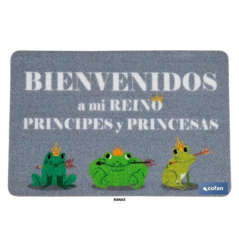 FELPUDO ESTAMPADO DIGITAL MODELO RANAS 40x60