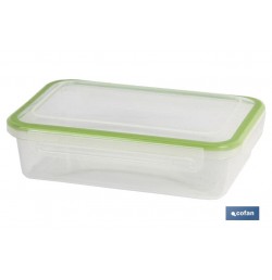 FIAMBRERA VERDE RECTANGULAR CON JUNTA BI-MATERIA MODELO YUBA 1,4 L