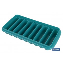 CUBITERA HIELO CON TAPA COLOR TURQUESA 12.5X26X4 cm venta unitaria
