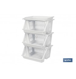 VERDULERO BLANCO 3 CESTAS  62X39X32 cm