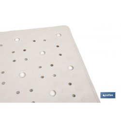 ALFOMBRA ANTIDESLIZANTE CON VENTOSAS  BAÑERA/DUCHA BLANCO 53 X 53 cm